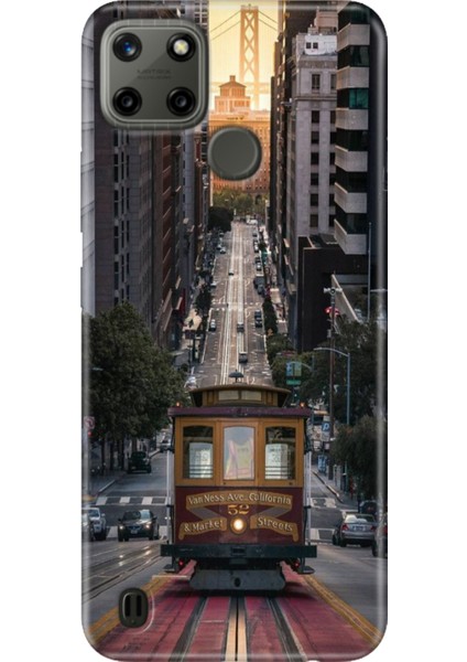 Realme C21Y - Realme C25Y Kılıf Desenli Kapak Renkli Tpu Uv California