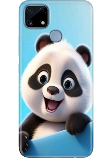 Realme C25 Kılıf Desenli Silikon Renkli Phone Case Panda