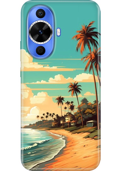 Huawei Nova 12S Kılıf Desenli Kapak Renkli Tpu Uv Malibu