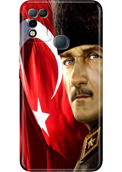 Infinix Hot 10 Play Kılıf Desenli Baskılı Esnek Silikon Kapak Mustafa Kemal