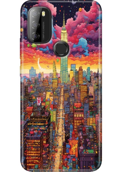 Reeder P13 Blue Max 2021 Kılıf Rubber Baskı Silikon Cover Retro Newyork