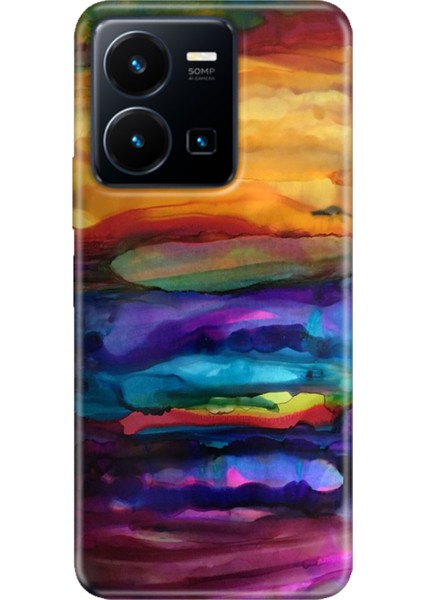 Vivo Y22S -Y35 Kılıf Desenli Kapak Renkli Tpu Uv Sulu Boya