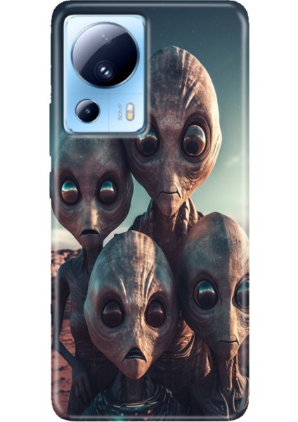 Xiaomi Mi 13 Lite Kılıf Desenli Mi 13 Lite Design Silikon Ufo