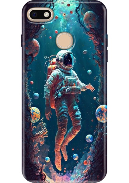 General Mobile Gm 8 Go Kılıf Desenli Silikon Renkli Tpu Uv Astronot