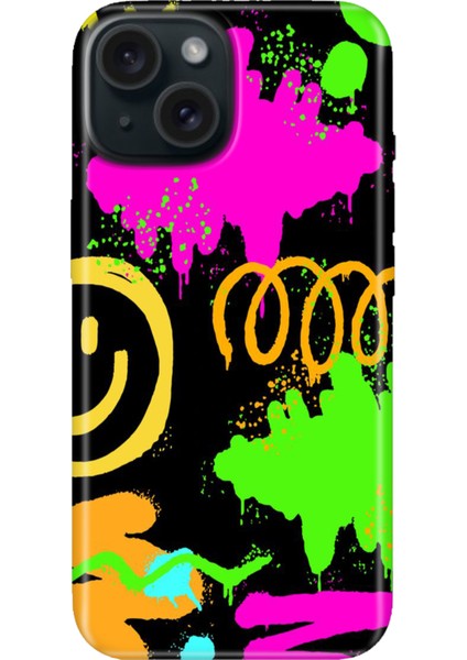 iPhone 15 Uyumlu Kılıf Desenli Kapak Renkli Tpu Uv Smile