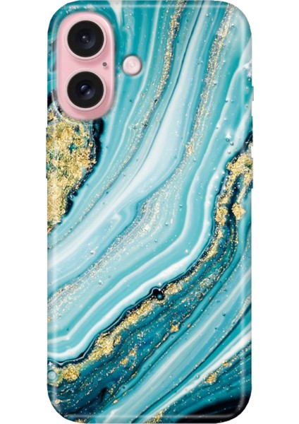 iPhone 16 Plus Kılıf Silikon Desenli Kalıplı Case Simli Taş