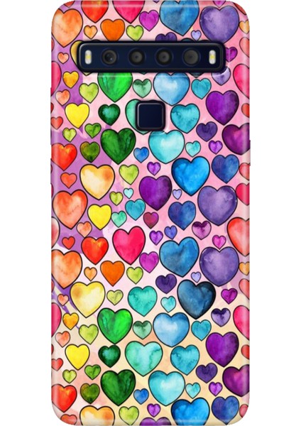 Tcl 10L Kılıf Baskılı 6.53" Silikon Renkli Resimli Arka Kapak Kalp Çizim