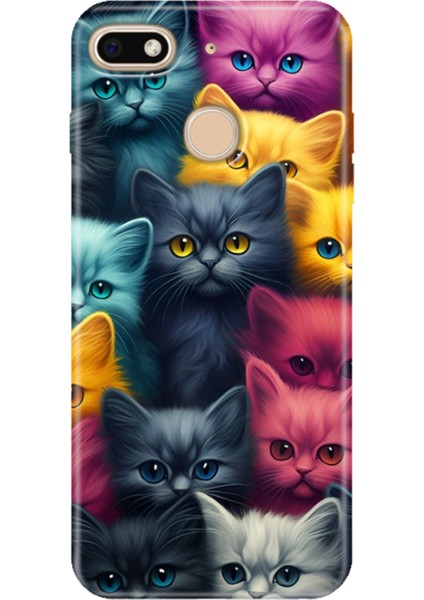 General Mobile Gm 8 Go Kılıf Desenli Silikon Renkli Tpu Uv Kedi Ordusu