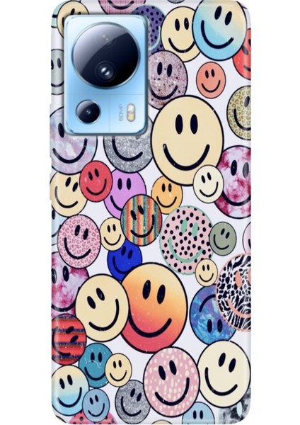 Xiaomi Mi 13 Lite Kılıf Desenli Mi 13 Lite Design Silikon Emojix
