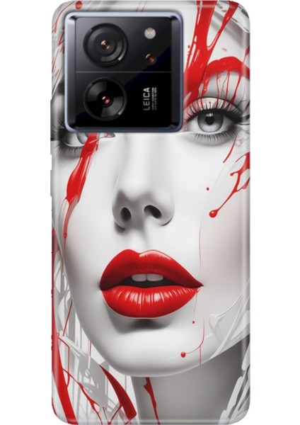Xiaomi Mi 13T - 13T Pro Kılıf Desenli Ermer Silikon Lady