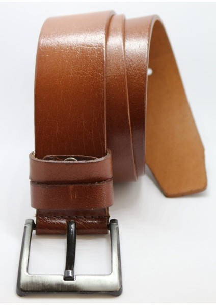 Erkek Taba Rengi Hakiki Gerçek Kot Kemer