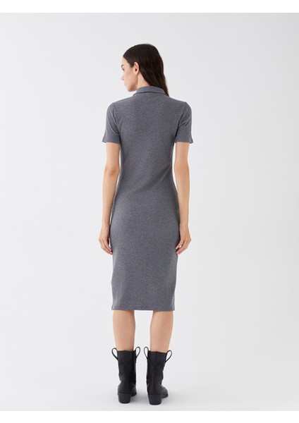 Yeni Sezon Gömlek Yaka Düz Kısa Kollu Kadın Bodycon Elbise indirimleri