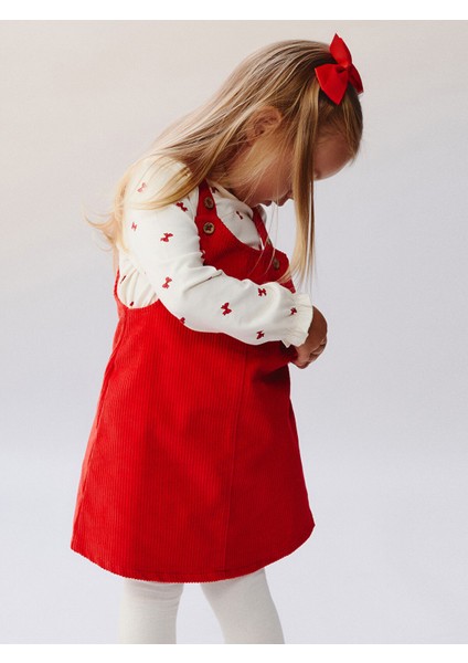 Yeni Sezon Fiyonk Detaylı Kadife Kız Bebek Salopet Elbise ve Tişört fiyatları