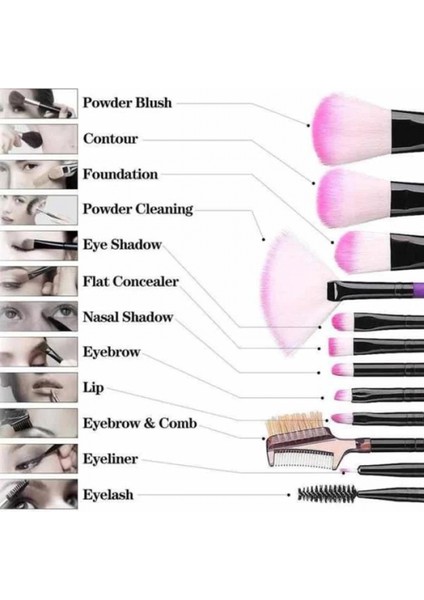 Makyaj Fırçası 12 Parça Set Yumuşak Uçlu Göz Makyajına Uygun Hafif ve Taşınabilir Çanta fırsatları