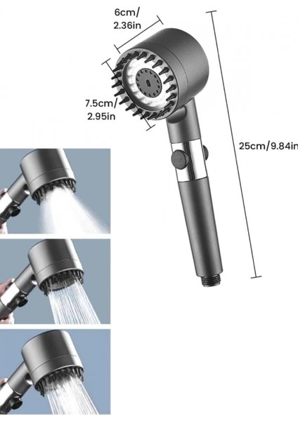 Yeni Nesil Duş Başlığı Paslanmaz Çelik Masaj Etkili Ergonomik Tasarım Su Basınçlı indirimleri