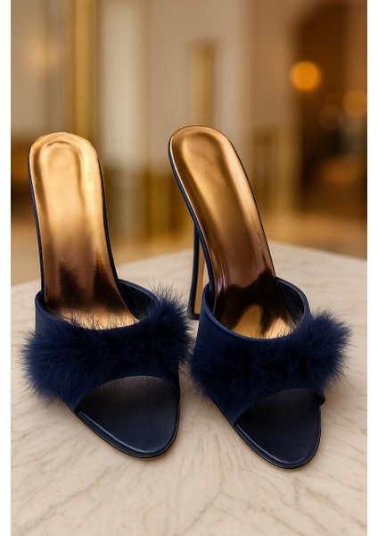 Premium Saten Tüylü Topuklu Terlik – Lüks Gece & Ev Şıklığı, Gelin Bohçası, Çeyizlik fırsatları