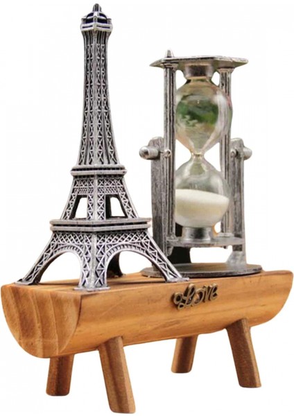 Eyfel Kulesi Tasarımlı Kum Saati Kristalleştirilmiş Kum Saati Dekoratif Ahşap Görünümlü fiyatları
