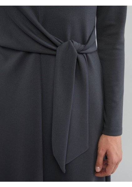 Yeni Sezon Bisiklet Yaka Büzgülü Elbise modelleri