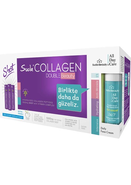 Collagen Double Beauty İçime Hazır Sıvı SHOT 30x40 ml – Şeftali - Dezenfektan Hediyeli (%72 Alkol) modelleri