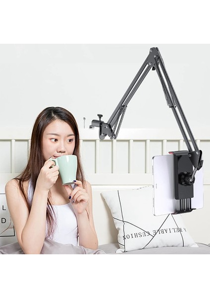 Ally Ayarlanabilir 360 Derece Teleskopik Metal Masa Üstü Telefon Tablet Tutucu-(57 - MCT1606-1004 modelleri