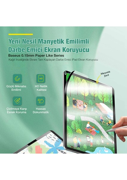 Baseus iPad Mini 8.3inç (2021) Manyetik Kenarlı Mıknatıslı Ekran KORUYUCU-(5775 - MCT8702-3838 modelleri