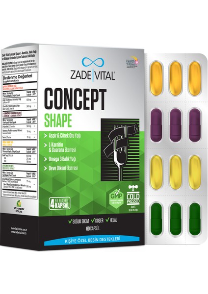 Concept Shape 60 Kapsül - Dezenfektan Hediyeli (%72 Alkol)