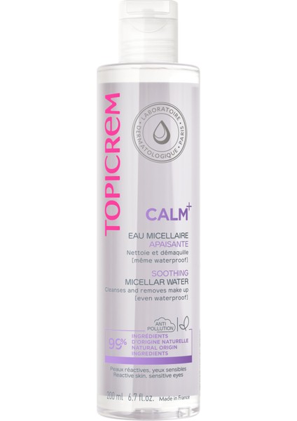 Calm+ Soothing Micellar Water - Yatıştırıcı Temizleme Suyu 200 ml - Dezenfektan Hediyeli (%72 Alkol)