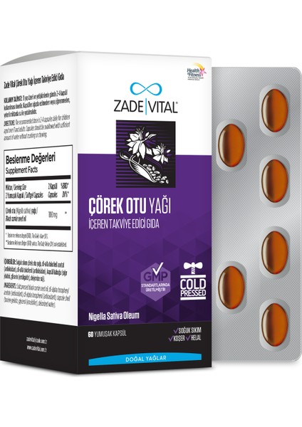 Çörek Otu Yağı Blister 60 Kapsül - Dezenfektan Hediyeli (%72 Alkol)