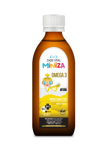 Miniza Omega 3 - Balık Yağı 150 ml - Dezenfektan Hediyeli (%72 Alkol)