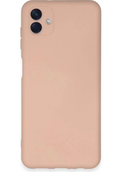 Samsung Galaxy A04E Kılıf Nano Içi Kadife Silikon - Pudra