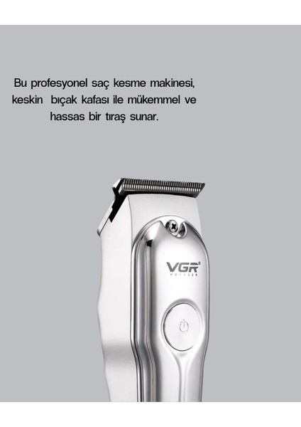 Gümüş Desenli Şarjlı Tıraş Makinesi – 120 Dakika Çalışma Süresi, 3 Başlıklı indirimleri