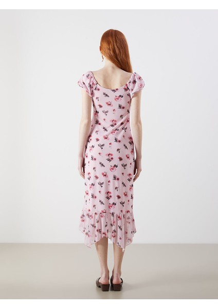 Yeni Sezon Bağlamalı Yaka Çiçekli Bodycon Elbise fırsatları