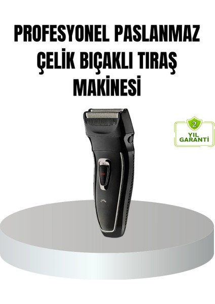 Profesyonel Şarjlı Saç ve Sakal Tıraş Makinesi – Çelik Bıçaklı, Ayarlanabilir Başlıklı, Kablosuz