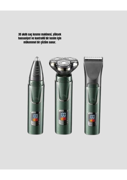 Şarjlı ve Kablosuz 3 Başlıklı Profesyonel Bakım Seti – Saç, Sakal, Burun ve Kulak Düzeltici indirimleri