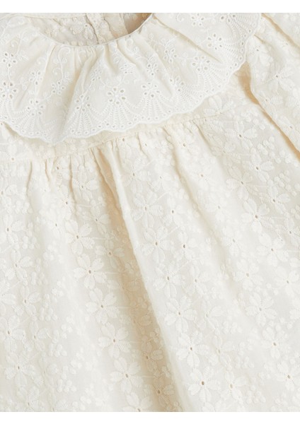 Yeni Sezon Bebe Yaka Çiçekli Kız Bebek Elbise fiyatları