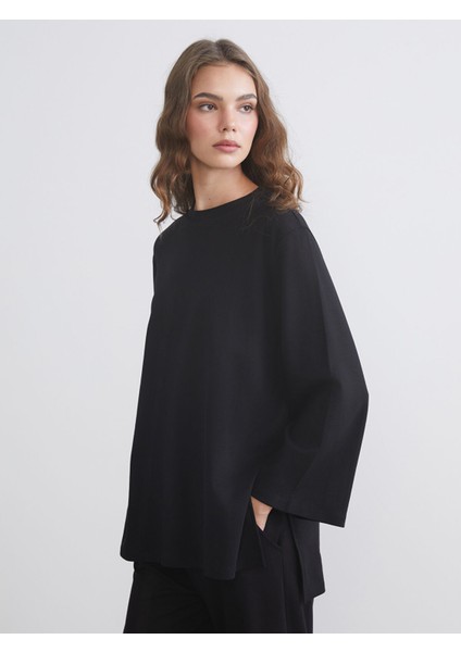 Yeni Sezon Bisiklet Yaka Oversize Kadın Tunik