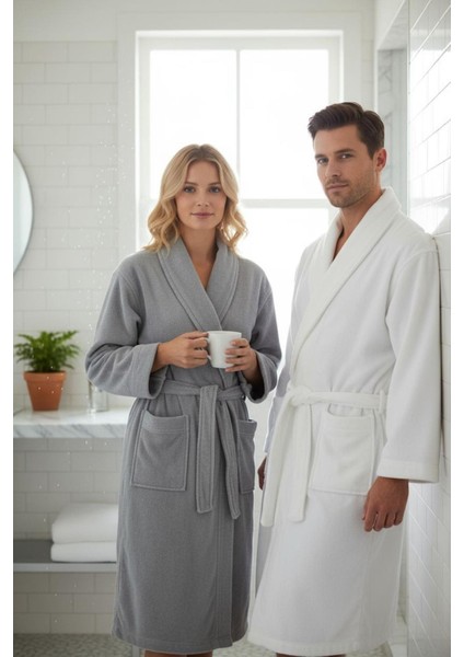 Allure %100 Pamuk 6 Parça Aile Banyo Seti Gri Beyaz