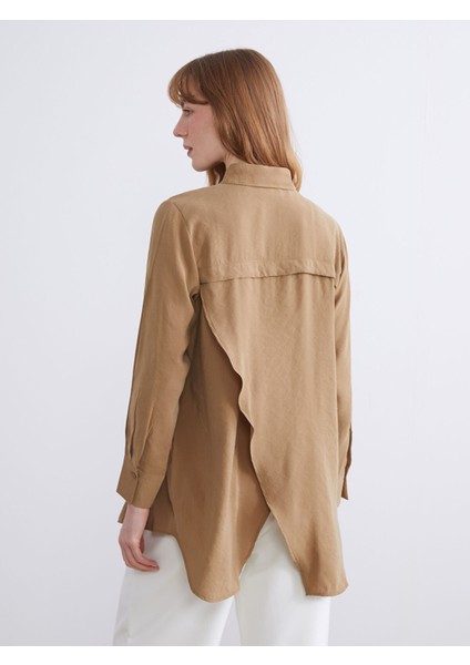 Yeni Sezon Yırtmaç Detaylı Kadın Gömlek Tunik