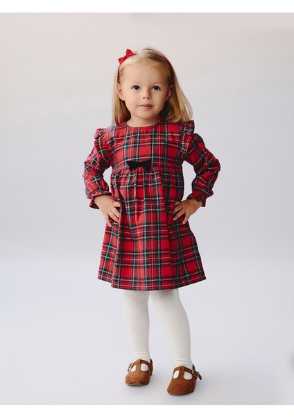 Yeni Sezon Bisiklet Yaka Ekose Kız Bebek Elbise fiyatları