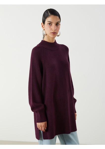 Yeni Sezon Dik Yaka Oversize Kadın Triko Tunik fiyatları