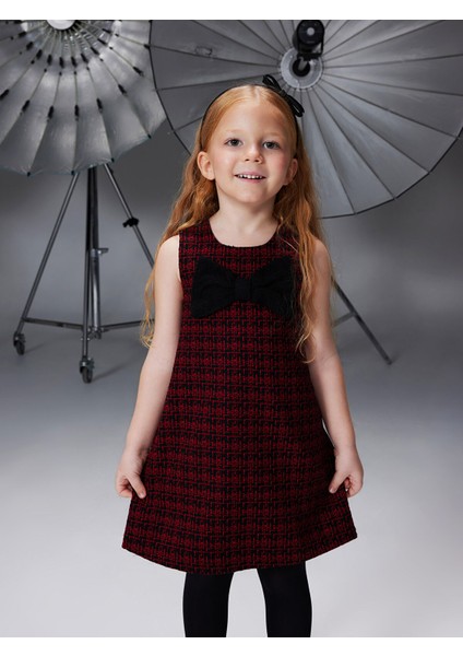 Yeni Sezon Bisiklet Yaka Armürlü Kız Çocuk Elbise