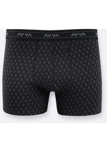 Erkek Siyah Desenli Pamuklu Tekli Boxer A52Y9514
