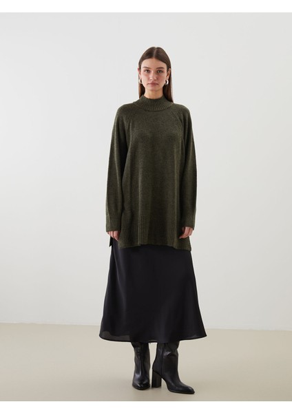 Yeni Sezon Dik Yaka Oversize Kadın Triko Tunik fiyatları