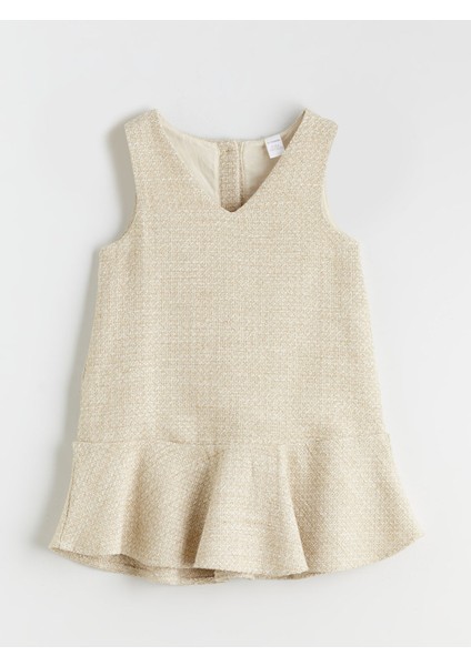 Yeni Sezon V Yaka Kız Çocuk Elbise ve Külotlu Çorap modelleri