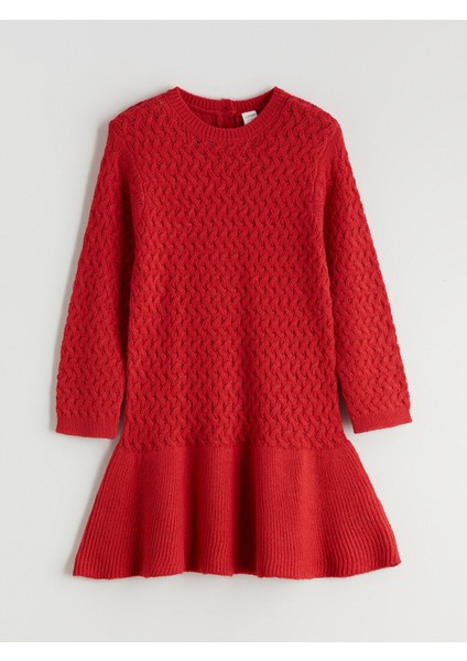 Yeni Sezon Bisiklet Yaka Kız Çocuk Triko Elbise