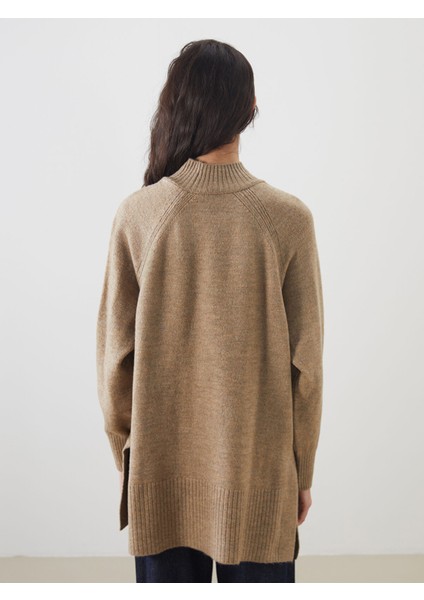 Yeni Sezon Dik Yaka Oversize Kadın Triko Tunik fırsatları