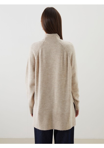 Yeni Sezon Dik Yaka Oversize Kadın Triko Tunik fırsatları