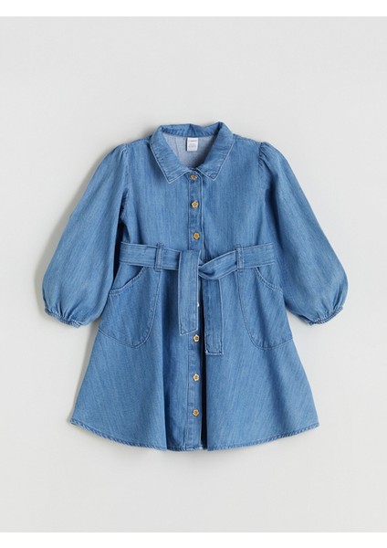 Yeni Sezon Gömlek Yaka Kız Çocuk Jean Elbise modelleri