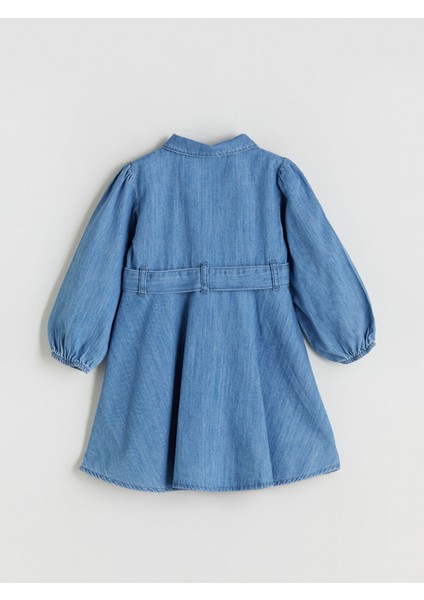 Yeni Sezon Gömlek Yaka Kız Çocuk Jean Elbise indirimleri