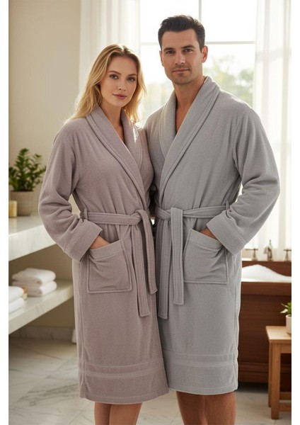 Allure %100 Pamuk 6 Parça Aile Banyo Seti Pembe Gri